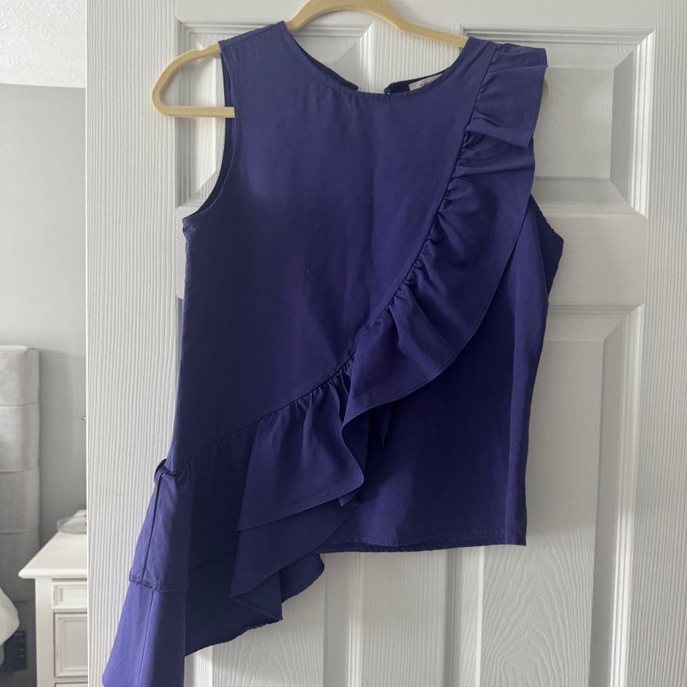 Tyler Boe Ruffle Blouse Purple Size Small